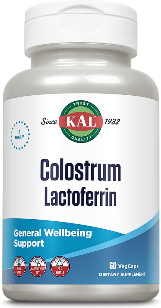 Immune Support Supplement with Colostrum Lactoferrin, Beta Glucan, and Immunoglobulins - 30 Servings, 60 Capsules