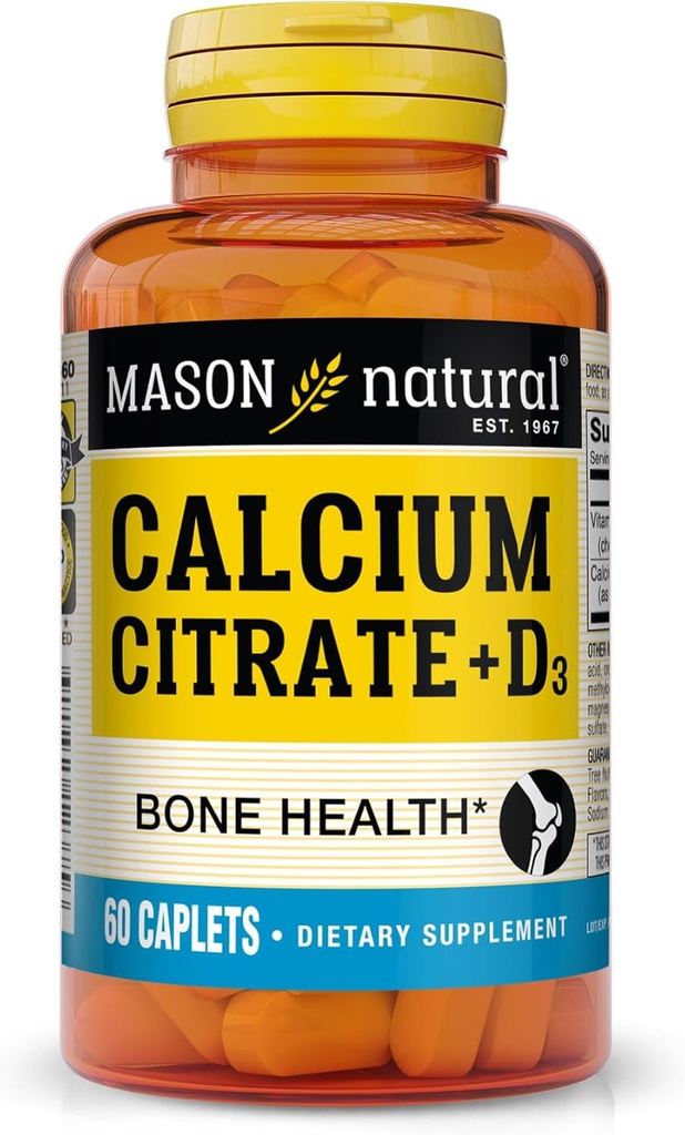Calcium Citrate with Vitamin D3 for Bone Health - MASON NATURAL