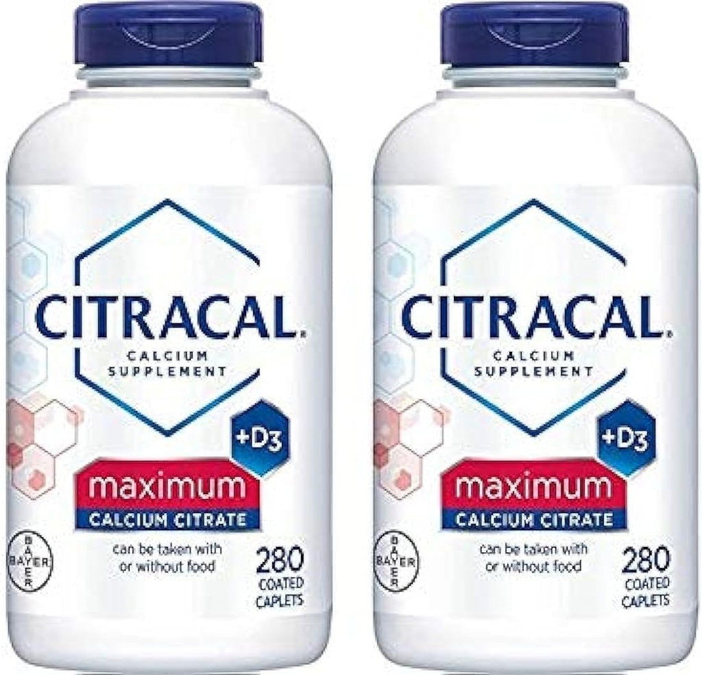 Citracal Calcium Citrate with Vitamin D3 - 2 Bottles, 280 Caplets per Bottle