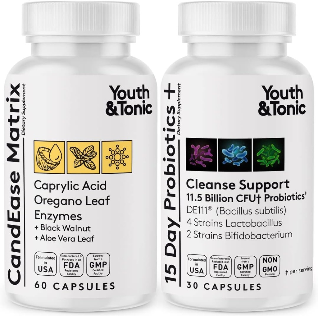 Oregano & Caprylic Acid Gut Health Supplement with Probiotics - 90 Capsules for Digestive Health & Immune Support