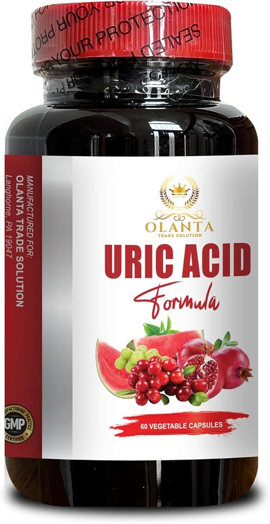 Uric Acid Support Supplement - Promotes Healthy Levels, Joint Mobility, Comfort - Milk Thistle, Celery Seed, Tart Cherry - 60 Capsules