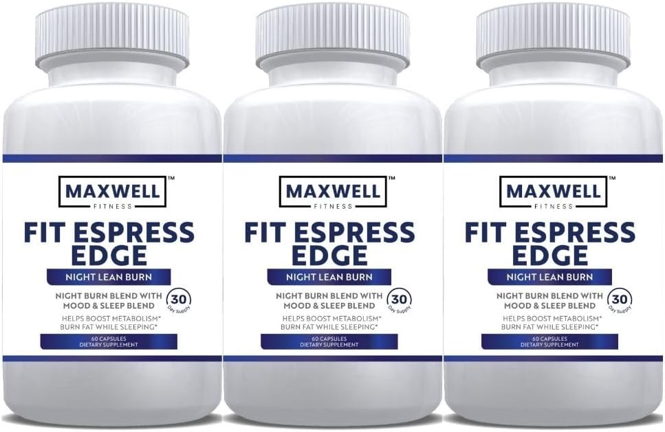 MAXWELL FITNESS FitEspress Edge Burn – Natural Anabolic Recovery Supplement with Sleep Aid, Magnesium, Ashwagandha for Muscle Recovery Support (3 Pack)