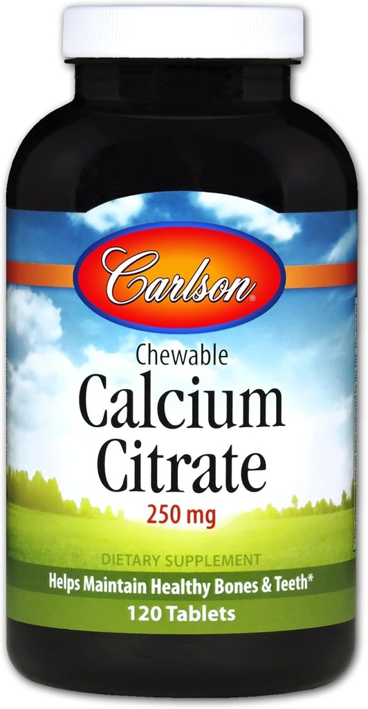 Vanilla Carlson Chewable Calcium Citrate Tablets - 250 mg, 120 Count