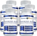Research Verified® Thyroid Aid Capsules - Supports Optimal Thyroid Health with Iodine, Copper, Zinc, and Selenium - Vegan Friendly - 60 Capsules x 6 Bottles