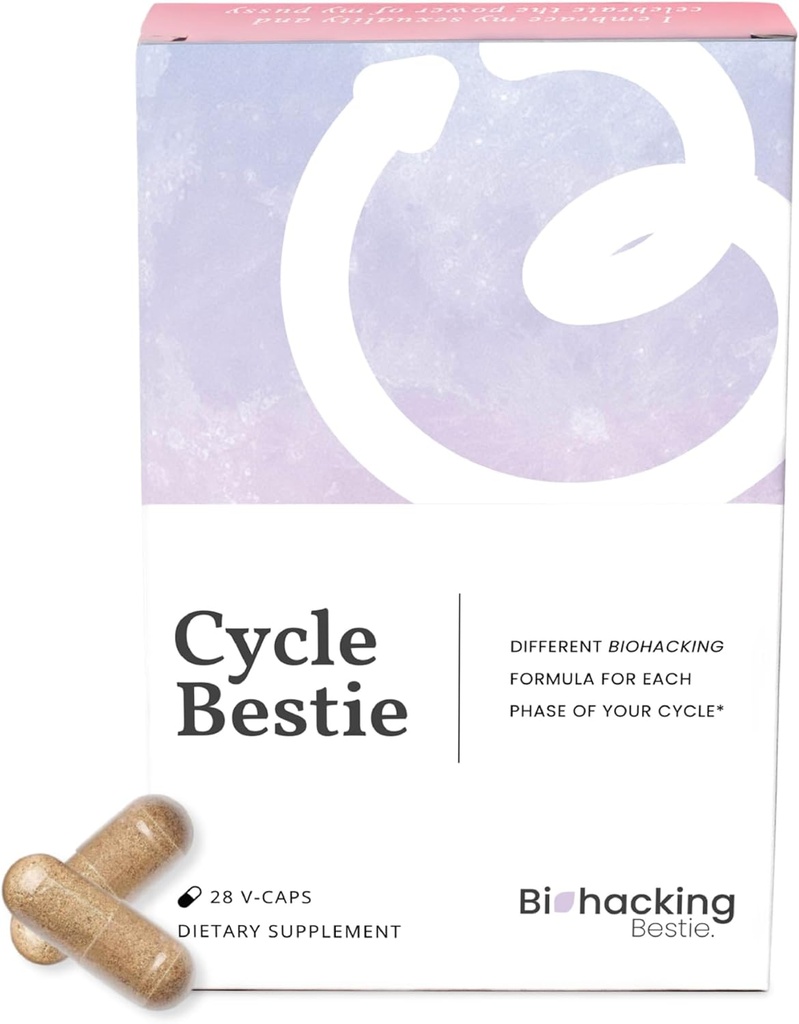 Cycle Bestie - Vegan Hormone Balance Supplements for Women, Supports Regularity & Phase-Specific Needs - 28 Capsules