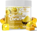 Natures Aid Colostrum Chews Supplement with Probiotics for Gut Health, Immune Support, Skin, Hair Growth - Pineapple Flavor (60 Servings)