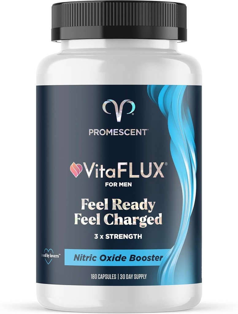 Promescent VitaFLUX Nitric Oxide Supplements for Men, Fast Acting Male Enhancing Pills for Stamina, Size & Performance, L-Arginine L-Citrulline L-Carnitine (30 Servings)