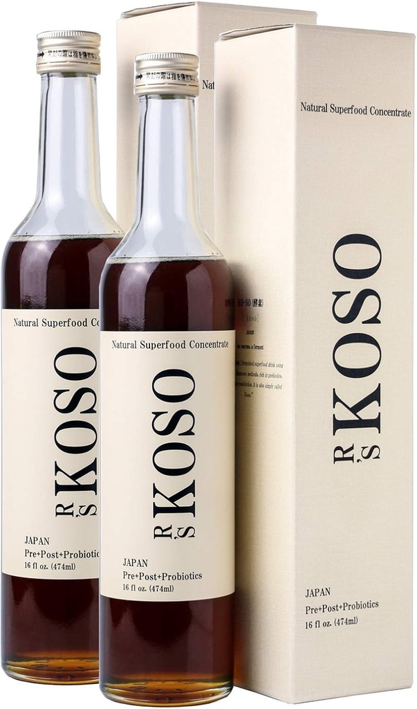 KOSO 5-Day Cleanse Enzyme Drink with Probiotics & Prebiotic - 100+ Vegetables & Fruits - Supports Digestion, Gut Health, Detox - 16oz x 2