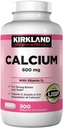 500 Count Kirkland Signature Calcium 600mg with Vitamin D3 Tablets for Bone Health and Strength