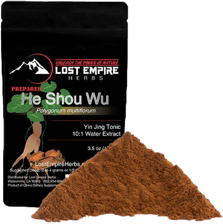 He Shou Wu 10:1 Extract Powder - High Quality Polygonum Multiflorum Roots for Jing - 100g by Lost Empire Herbs
