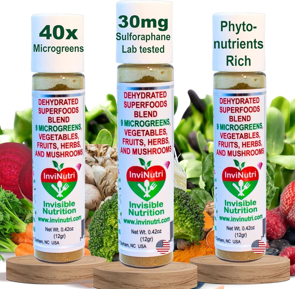 Invisible Nutrition Powder for Extreme Picky Eaters - Organic Superfood Boost for ARFID & ASD - 40x Nutrient-Rich with Sulforaphane - 72 Servings