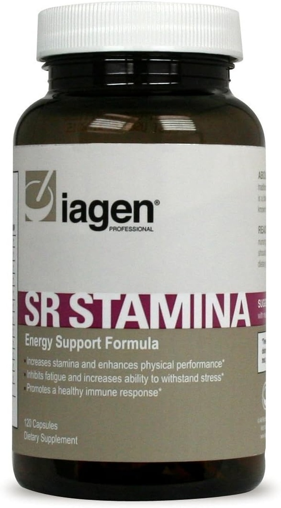 Iagen Professional SR Stamina Supplement with Maca Root Powder and Ashwagandha - Energy, Stamina, Athletic Performance, Memory Support - 120 Capsules