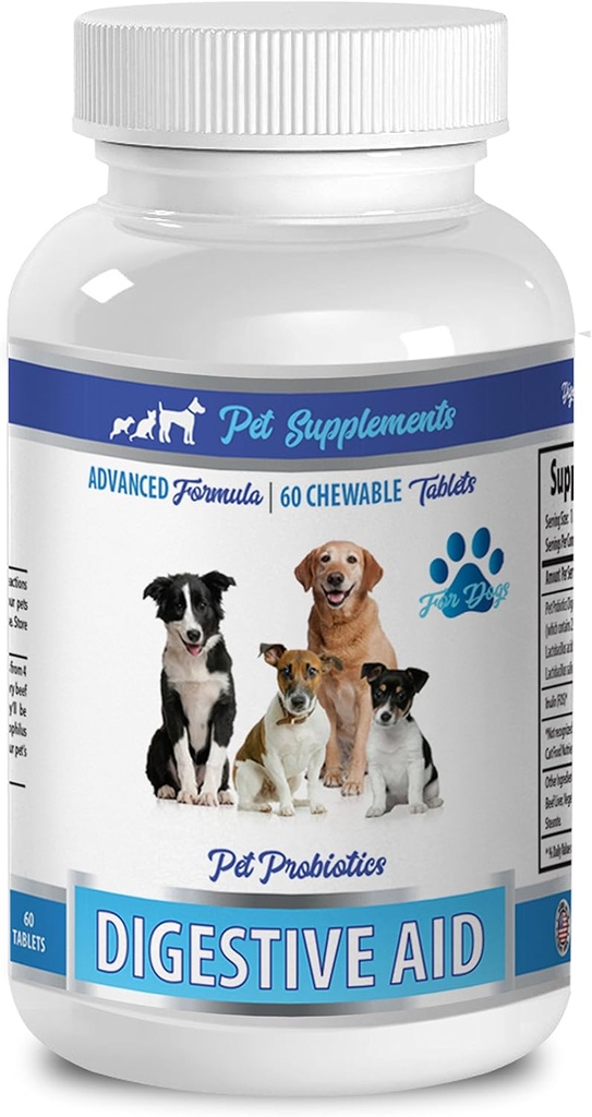 Natural Dog Probiotic Chews for Bad Breath, Gas, and Digestive Health - 60 Treats per Bottle