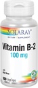 Solaray Vitamin B-2 Riboflavin 100mg Capsules with Aloe Vera for Healthy Energy Metabolism, Skin, Hair, and Nails - 100 Count
