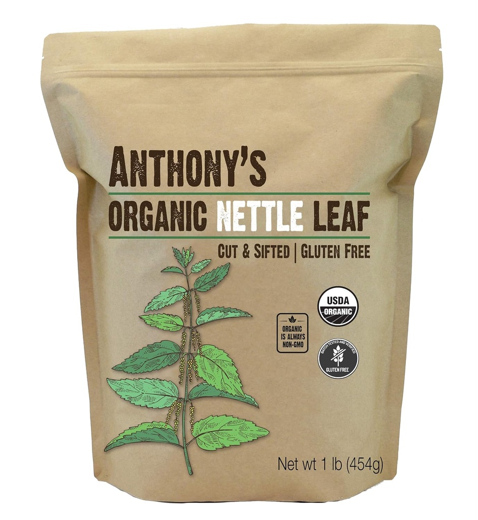 1 lb Organic Nettle Leaf - Gluten Free, Non GMO, Cut & Sifted, Non Irradiated, Keto Friendly by Anthony