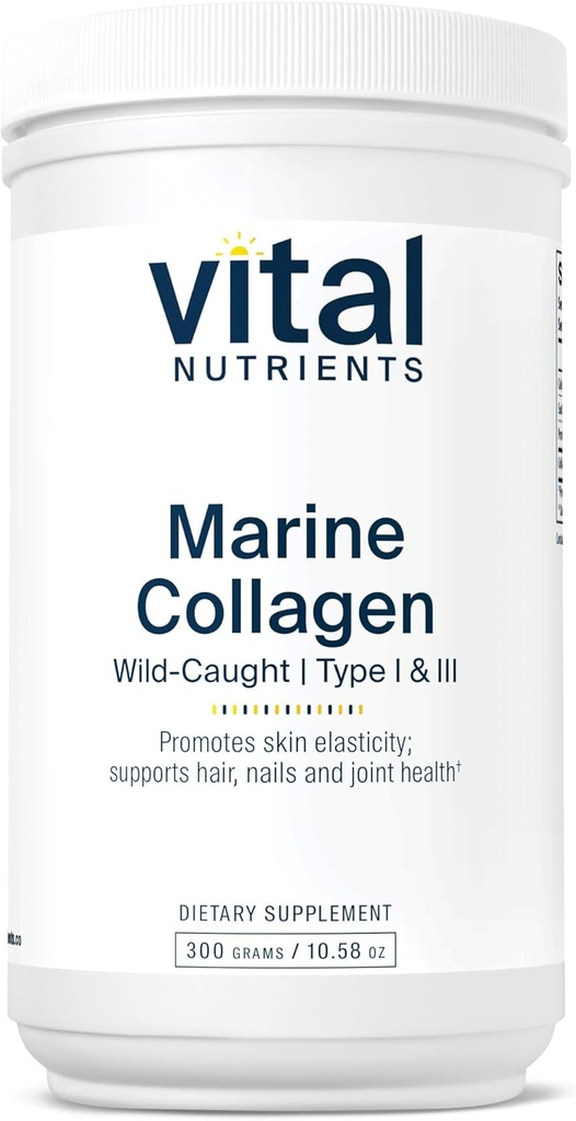 Wild-Caught Marine Collagen Powder for Hair, Skin, Nails & Joints | Type I & III Collagen Supplement (300g) | Unflavored, Gluten-Free