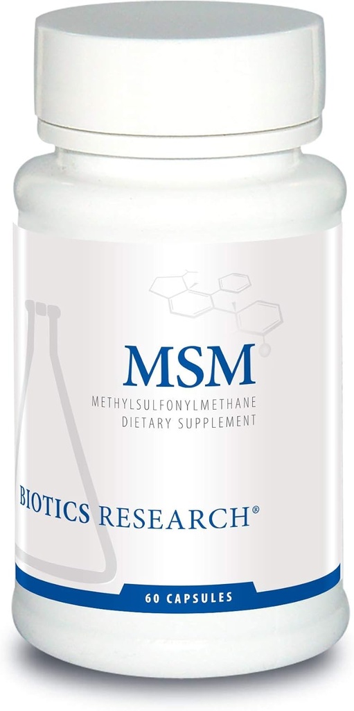 Biotics Research MSM Sulfur Supplement for Collagen Production, Hair, Skin, Nails, Muscles & Joints - 60 Capsules
