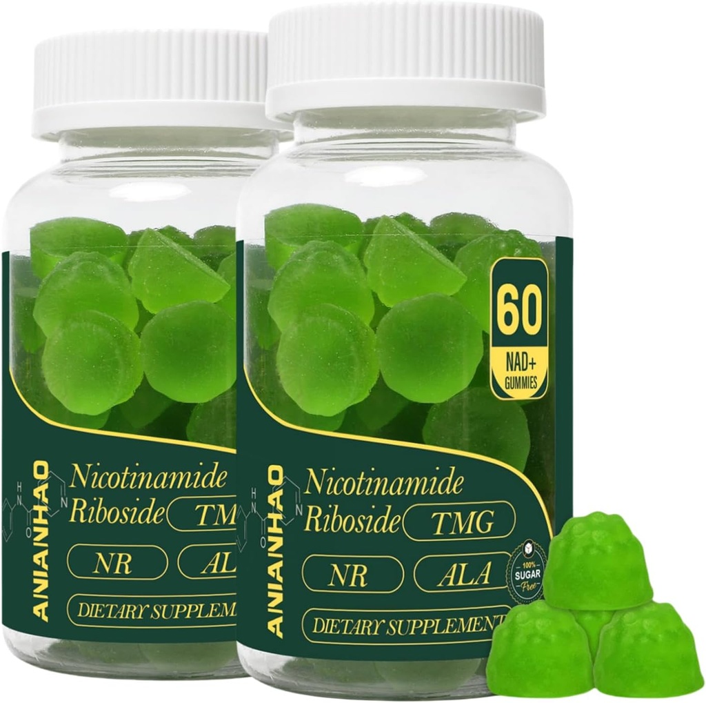 NAD Plus Gummies 1500mg - Nicotinamide Riboside Resveratrol Supplements for Women - 2 Bottles