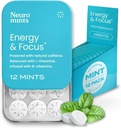 144 Piece NeuroGum Energy Mints: Sugar-Free Nootropic Supplement with L-Theanine, Natural Caffeine, Vitamin B12 & B6 for Energy and Focus - Peppermint Flavor for Men & Women - Keto & Vegan Friendly