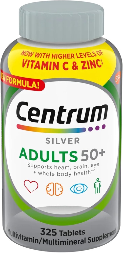 Centrum Silver Adults 50 Plus Multivitamin Supplement for Men and Women - 325 Tablets