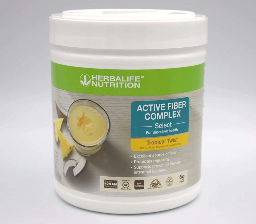 Herbalife Active Fiber Complex Select: Tropical Twist 270g - Digestive Health, Non-GMO, Vegetarian, Gluten-Free