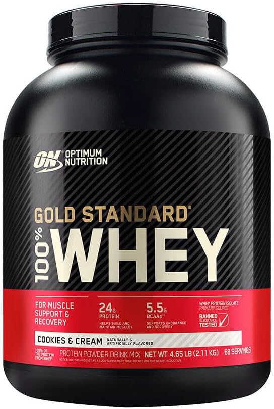 68 Servings Optimum Nutrition Gold Standard 100% Whey Protein in Cookies and Cream Flavor