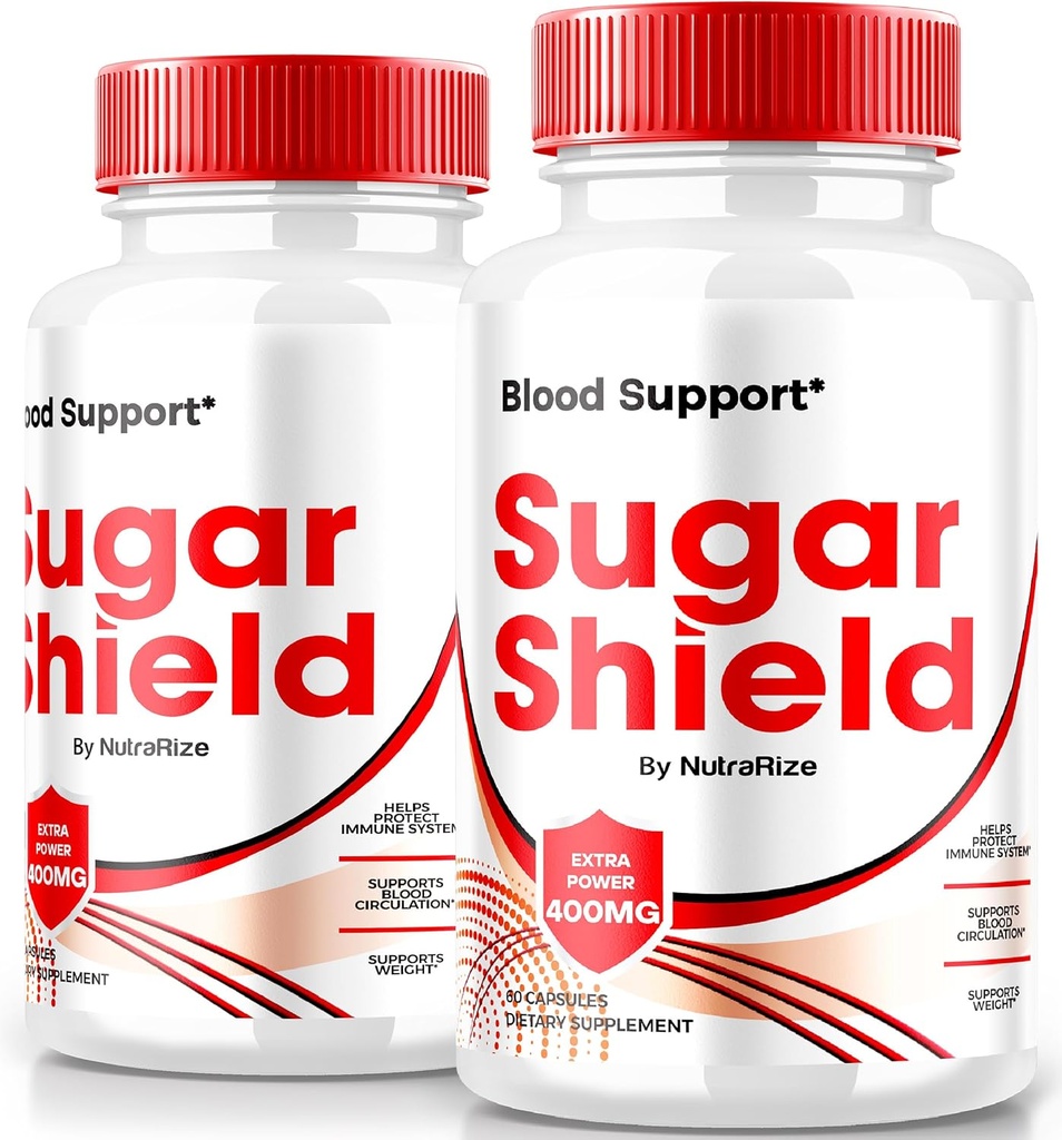 Sugar Shield Blood Support Pills - Pack of 2, Maximum Strength Formula - Natural Blood Blend Complex - 120 Capsules - NutraRize