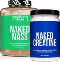 8LB Chocolate Vegan Mass and Creatine Bundle by Naked Nutrition - Soy-Free Protein Powder for Muscle Growth and Recovery