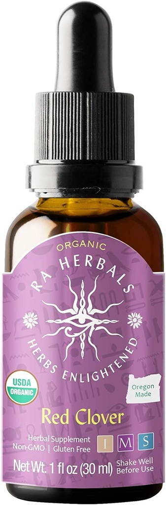 Organic Red Clover Liquid Extract for Menopause Support - 1 fl oz by Ra Herbals