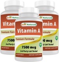 Natural Vitamin A 25000 IU Softgels for Vision & Immune System Support - 3 Pack of 180 Count Non-GMO Formula for Healthy Growth & Reproduction