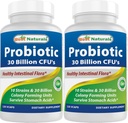 120 Count Best Naturals Probiotic with 10 Strains and 30 Billion CFU, Shelf Stable, 120 Veggie Caps x 2 Pack