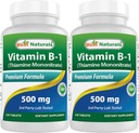 High Potency Vitamin B1 Thiamine Mononitrate 500mg Tablets - 240 Count - Best Naturals