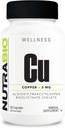 Immune Support Supplement - NutraBio Copper BisGlycinate Chelate (3mg) - 90 Capsules
