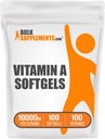 BulkSupplements.com 10000 IU Vitamin A Softgels - Retinyl Palmitate Supplement for Eyes, Gluten Free, 100 Softgels