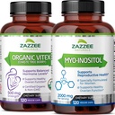 Organic Vegan Myo-Inositol and Vitex Capsules - Non-GMO and All-Natural Formula