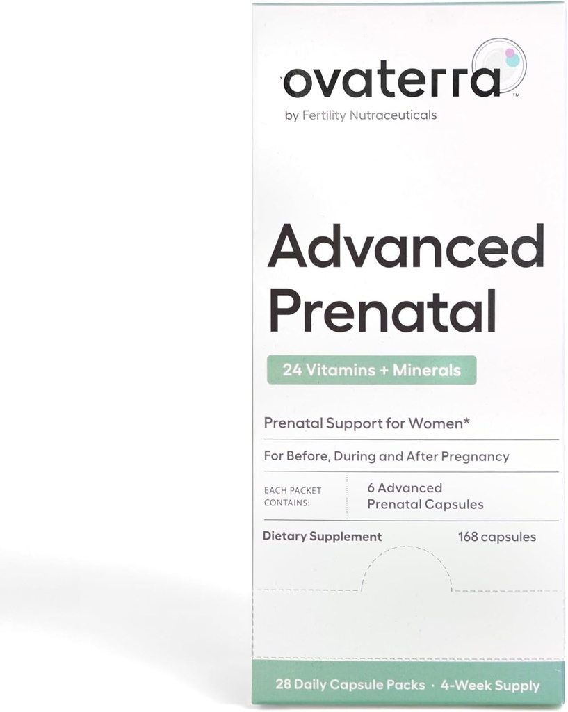 Ovaterra Advanced Prenatal Vitamins with Choline, Methylfolate, Chelated Iron, Vitamins A, B6, and B12 - 28 Capsules