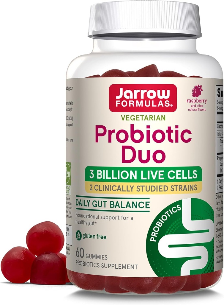 Immune Health & Digestive Support Probiotic Gummies - 60 Count, 3 Billion Live Cells, Raspberry Flavor - Jarrow Formulas®