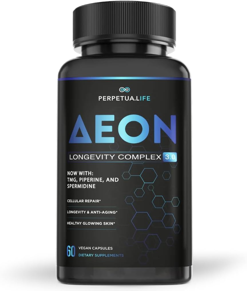 PERPETUA.LIFE Anti-Aging Supplement NAD+ Complex AEON with Nicotinamide Duo™, Fisetin, Quercetin, Resveratrol, TMG, Spermidine, Astragalus, L-Theanine, and More.