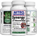 REVGENETICS Nitro Synergy Resveratrol (Nitro250) with Up to 25x Solubility - 60 Vegetarian Capsules - 30 Servings - 500 mg per serving