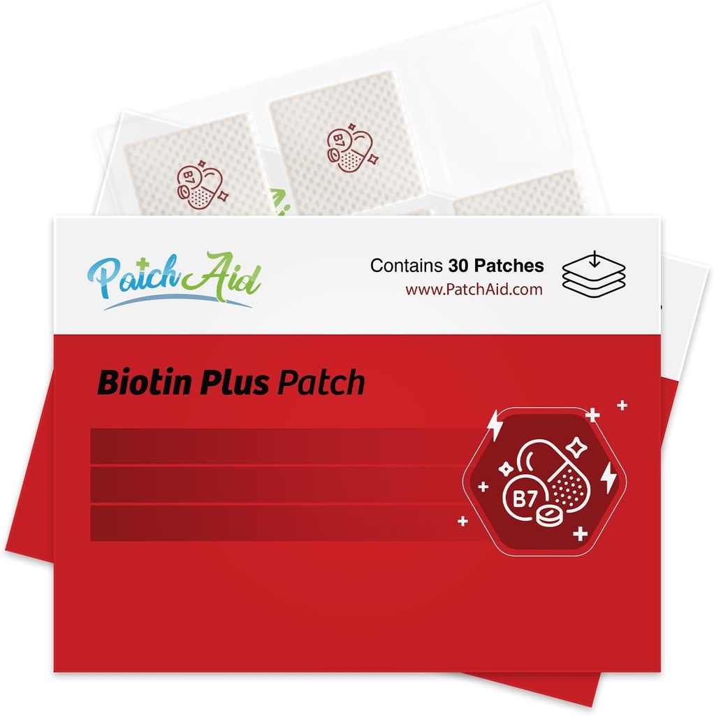 PatchAid Biotin Plus Topical Patch - Boost Hair & Nail Health - 30 Day Supply
