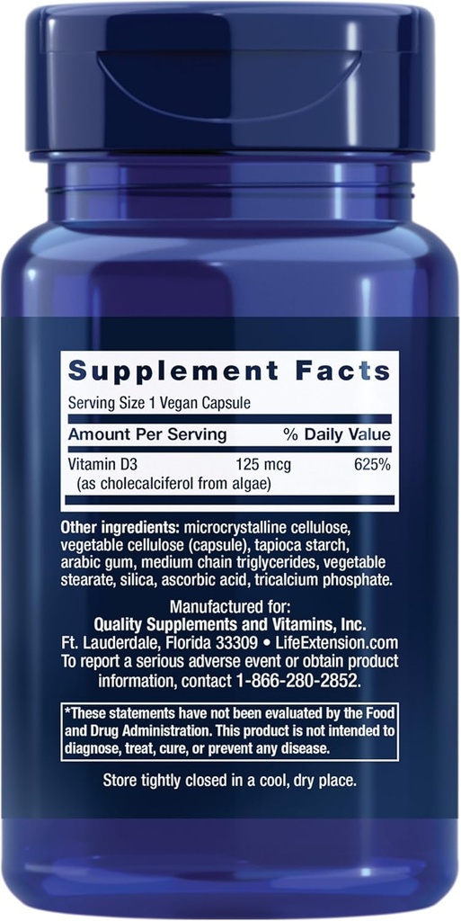 Vegan Vitamin D3 Supplement for Joint and Bone Health - Immune Support - Non-GMO and Gluten Free - 60 Count