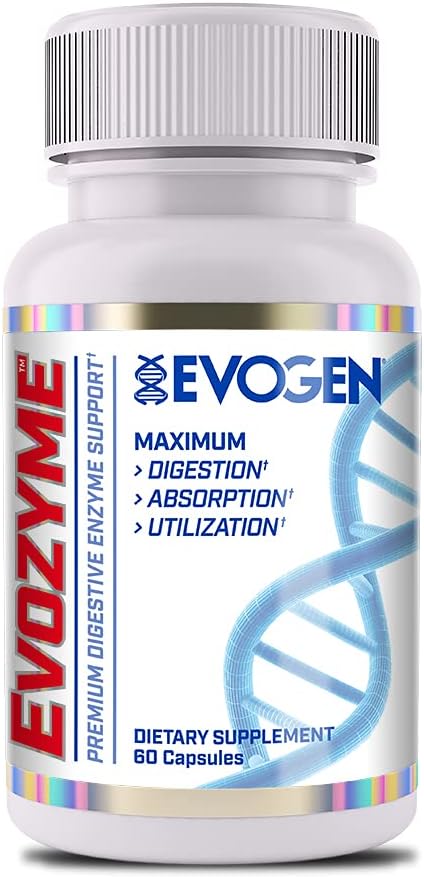 Evogen Evozyme - Digestive Enzyme Supplement for Improved Nutrient Absorption | 60 Capsules for Men and Women