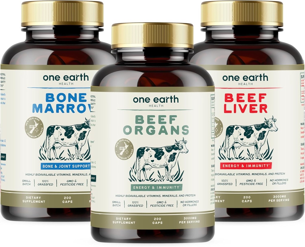 New Zealand Grass Fed Beef Organ, Bone Marrow, and Liver Super Bundle for Optimal Health