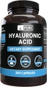 365 Capsules Pure Hyaluronic Acid with Original Ingredients - No Magnesium or Rice Fillers, Lab Verified