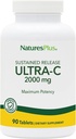 Natures Plus Ultra-C 2000 mg Tablets - Antioxidant, Immune Health Support - Pack of 2, 180 Servings