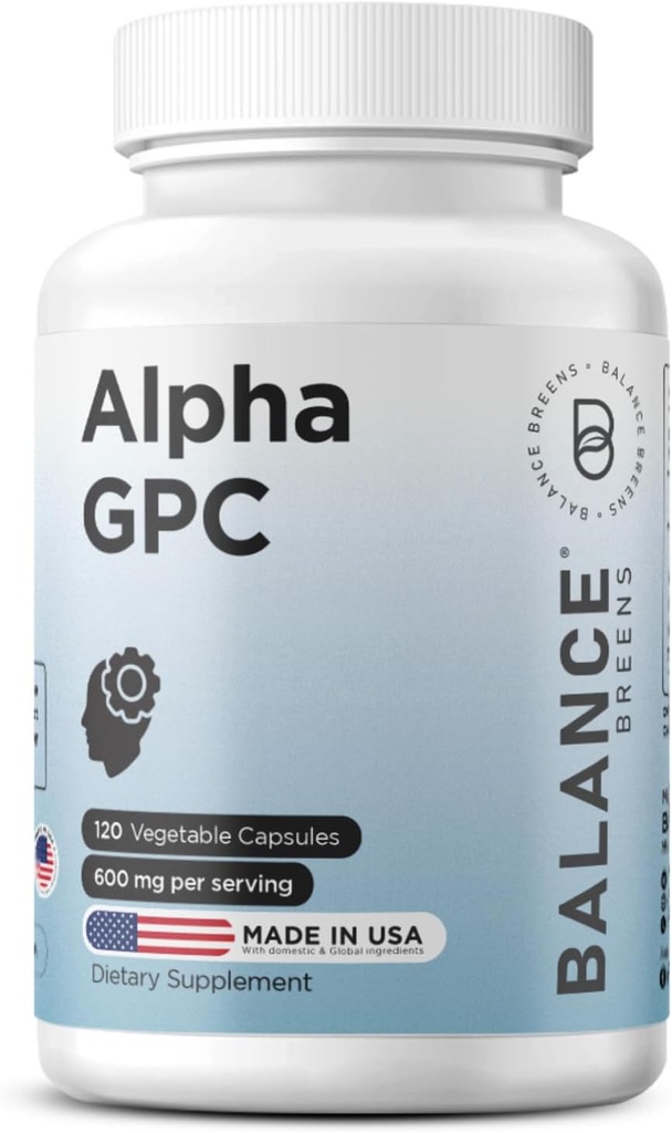 Advanced Memory Formula - Balancebreens Alpha GPC Choline Supplement 600mg, 120 Veg Capsules for Nootropic Brain Support