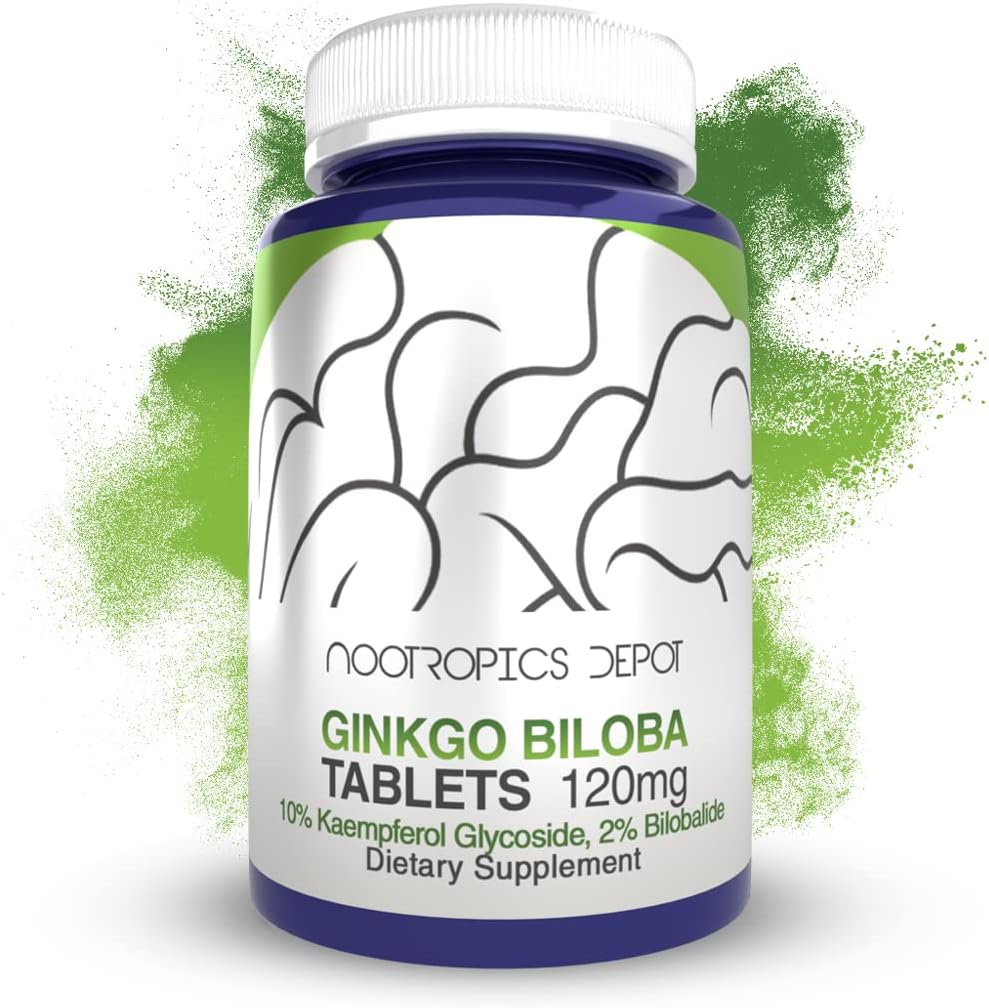 Ginkgo Biloba Extract Tablets | 120mg | 90 Count | High Kaempferol Glycoside + Bilobalide | Cognitive & Cardiovascular Support