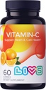 Vegan Vitamin C Gummies for Adults - Immune Support, No Artificial Flavors, Orange, 250mg, 60 Count
