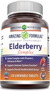 120 Chewable Berry Flavored Elderberry Complex Supplement | Non-GMO & Gluten-Free | Made in USA by Amazing Nutrition