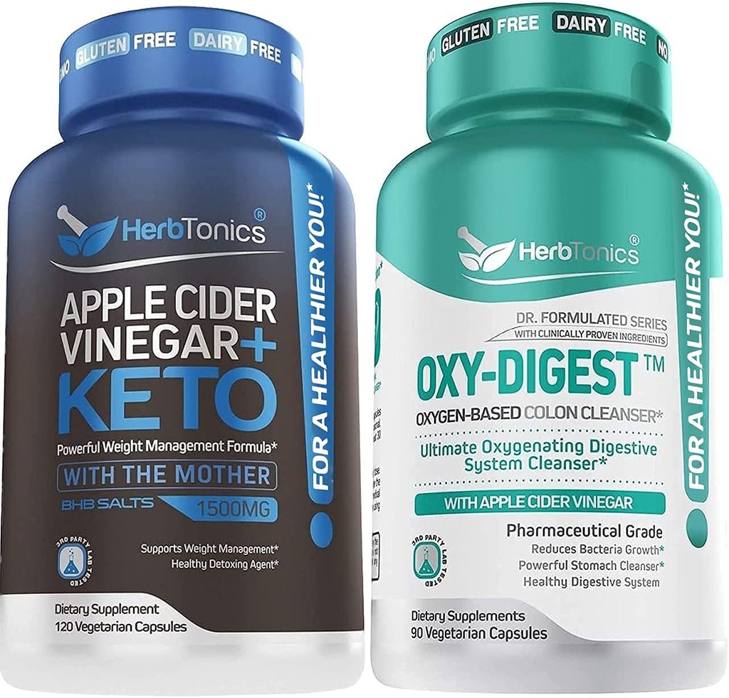 Apple Cider Vinegar Plus Keto BhB Salts with OxyDigest Bundle by Herbtonics